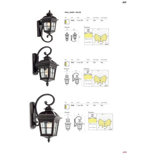  Redo 9648 - Spolja&amp;scaron;nja zidna lampa YORK 1xE27/70W/230V IP44 braon Slike
