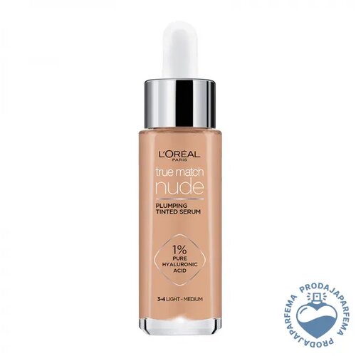 L&amp;#039;or&amp;eacute;al True Match Nude tonirani serum 3-4 Light Medium 30ml Slike