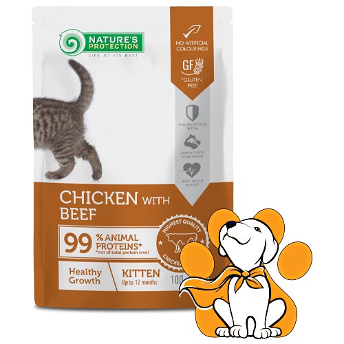 Nature's Protection kitten chicken&beef 100g, hrana sa piletinom i govedinom Cene