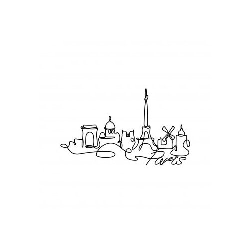 Wallxpert Zidna dekoracija Pariz, 120x69cm, Crna Slike