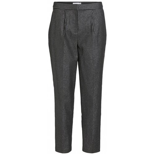 Vila Hlače Trousers Shine 7/8 - Black/silver Črna Cene