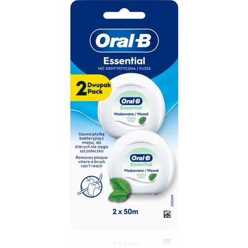 Oral-b Essential Floss Mint konac za zube s voskom s okusom metvice 2x50 m Cijene
