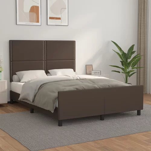  Okvir za krevet s uzglavljem smeđi 140x200 cm od umjetne kože