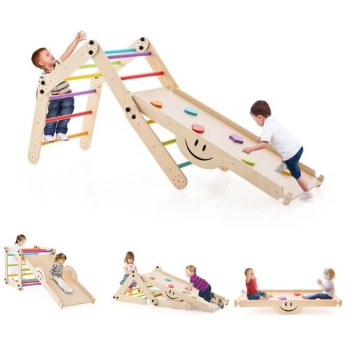  Zložljive lesene plezalne igrače z nastavljivo rampo, Montessori plezalni set - NOVO Slike
