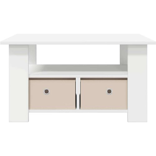  Stolić za kavu s ladicama Bijelo 77 x 55 x 42 cm Konstruirano drvo Slike