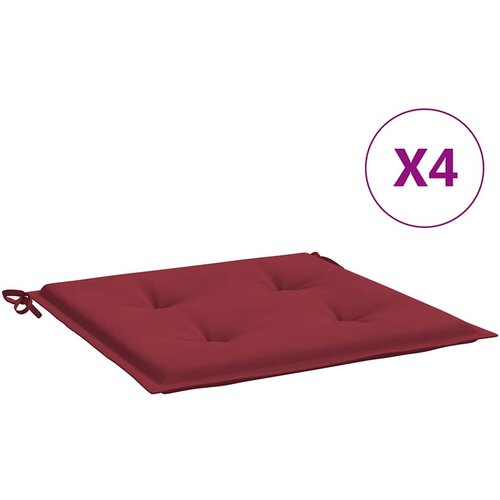vidaXL Blazine za vrtne stole 4 kosi vinsko rdeče 40x40x4 cm oxford, (20656729) Cene
