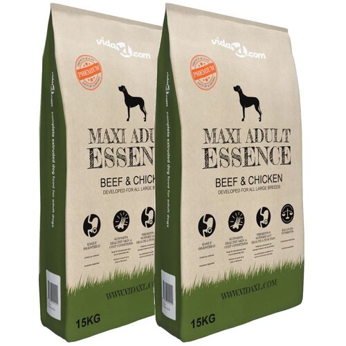 vidaXL Suha hrana za pse Maxi Adult Essence Beef&Chicken 2 vreči 30 kg Cene