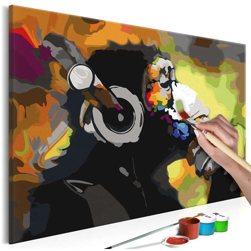  Slika za samostalno slikanje - Monkey In Headphones (Multi Colour) 60x40 Cijene