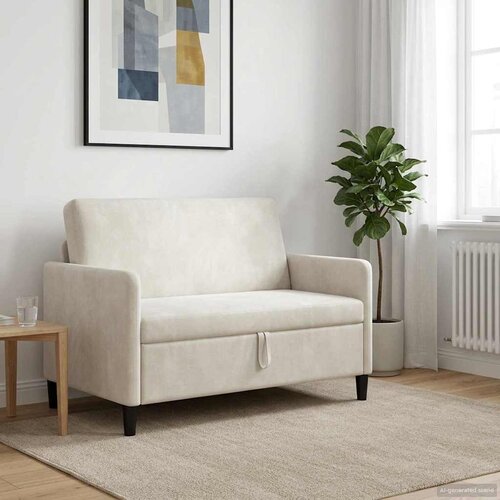 SOFA s pohranom Krem 122 x 78 x 87 cm Poliester Slike