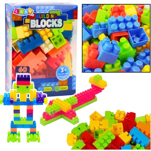  BUILDING BLOCKS IN EDUCATIONAL BOX 60 ELEMENTS. Cijene