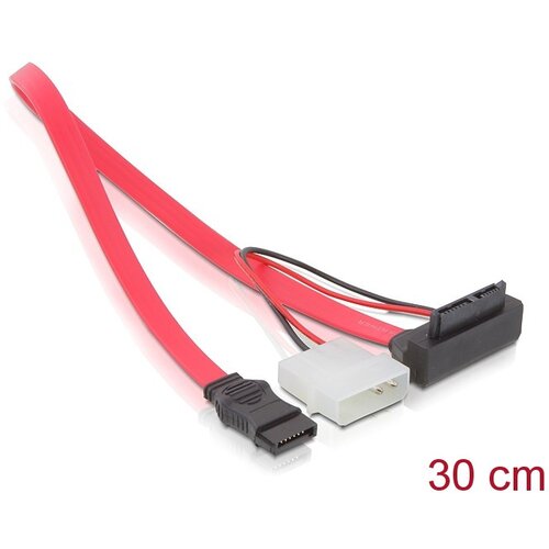 Delock Kabal Slim SATA 7+6pin na 2pin ženski 6 Gb/s 30cm Slike