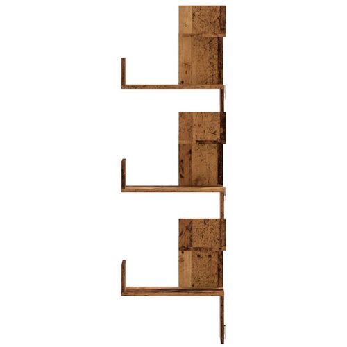  Kutna zidna polica boja drva 45x45x147 cm konstruirano drvo Slike