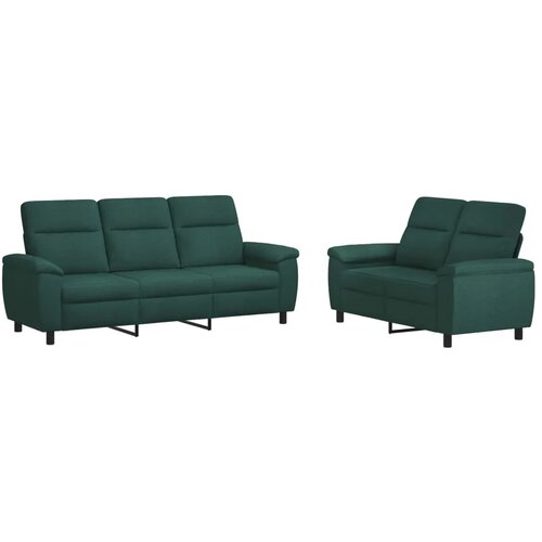  Set sofe 2 pcs Tamnozelena Tkanina - Tamnozelena 2-sjedalna (120 cm) + 3-sjedalna Slike