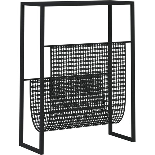  Stalak za časopise crni 35 x 15 x 45 cm čelični Slike