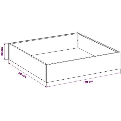  Vrtna saksija 2 kom. Crna 80 x 80 x 20 cm Čelična vrata Slike