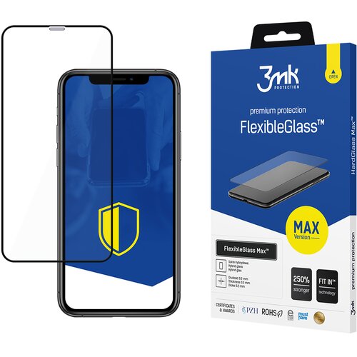 3mk APPLE IPHONE XR/11 BLACK - FLEXIBLEGLASS MAX, (22001867) Slike