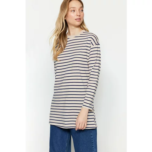 Trendyol Mink Striped Knitted Tunic