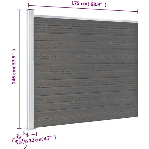  za ogradu WPC 175 x 146 cm sivi Slike