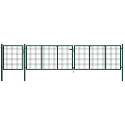 vidaXL Vrtna vrata jeklena 500x100 cm zelena Cene