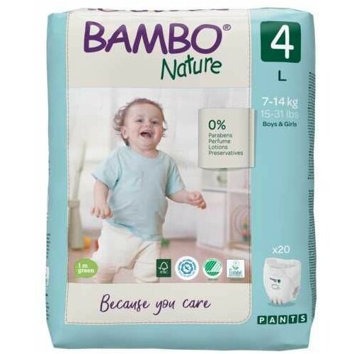 Bambo nature - pelene gaćice 4 (7-14 kg)/ 20 komada Slike