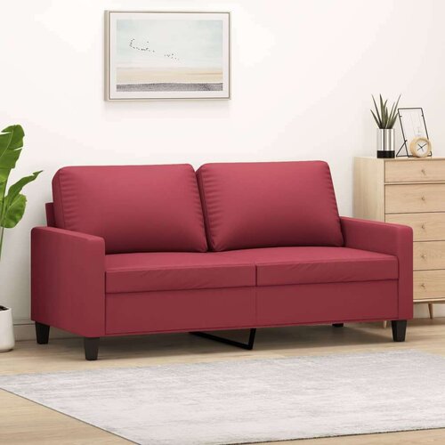 VidaXL Dvosjed od tkanine crvena boja vina 140 cm umjetne kože Slike