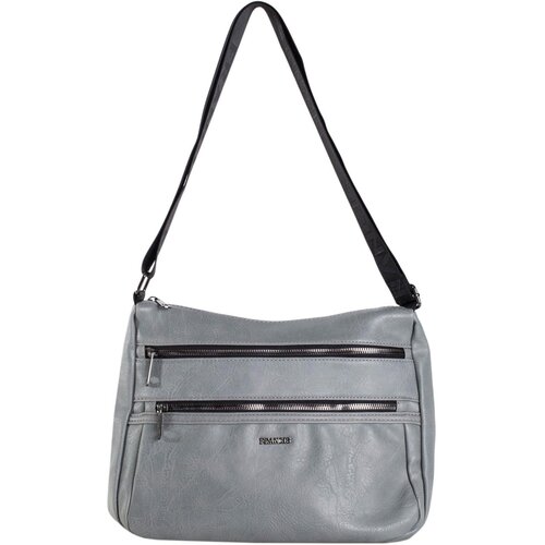 Fashion Hunters Grey large messenger bag with zippers Slike