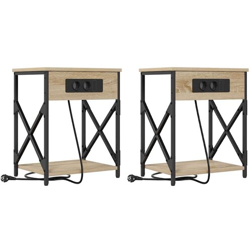  Noćni ormar 2 pcs Sonoma hrast 41 x 31 x 51 cm Slike