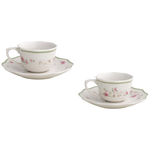 Brandani Komplet 2 porcelanastih skodelic za kavo Nonna Rosa Cene