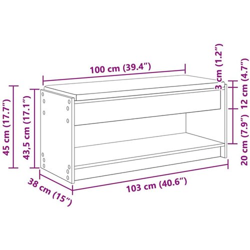  Klupa za hodnik s jastukom s policom Bijelo 100 x 38 x 46 cm Slike
