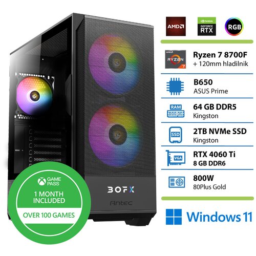 BOFX volantis 3 R7-870 00F 64GB 2TB 4060TI W11H namizni računalnik, (21686659) Cene