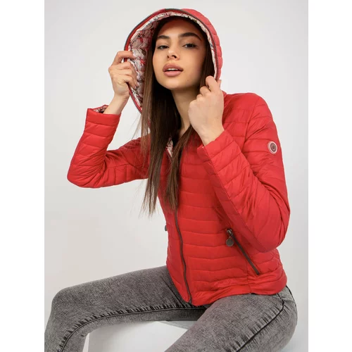 Fashion Hunters Red quilted jacket with pockets
