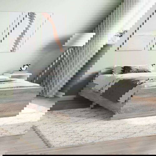  Za krevet boja hrasta 100x200 cm od konstruiranog drva Slike