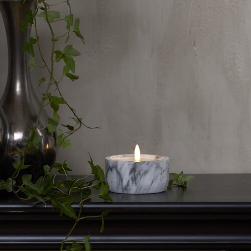 Star Trading Sivo-bijela betonska LED svijeća Flamme Marble, visina 7,5 cm Cijene
