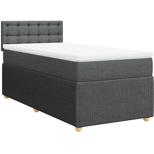  Krevet s oprugama i madracem tamnosivi 90 x 190 cm od tkanine Slike