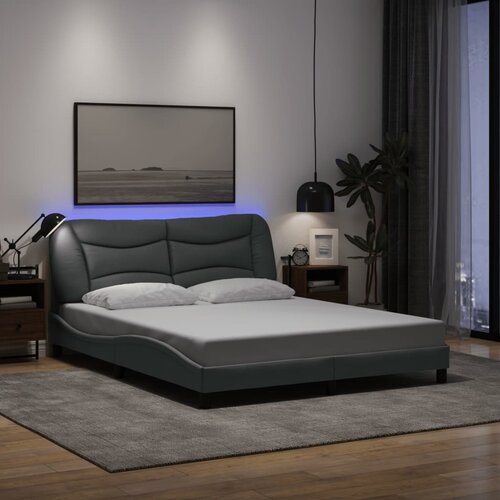 Furnova Posteljni okvir z LED brez vzmetnice svetlo siv 160x200cm blago, (21934843) Slike
