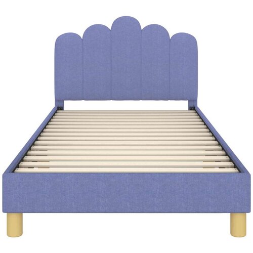  Okvir kreveta za malu djecu s naslonom Traper plava 90 x 200 cm Slike