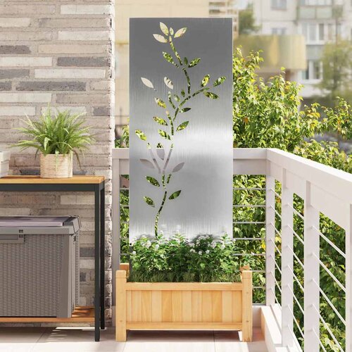 VidaXL Dekorativna ploča za vrt Srebrno 50 x 140 cm Nehrđajući čelik Slike