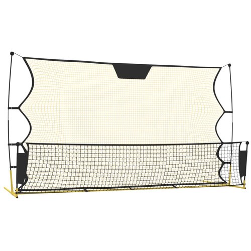 Nogometna mreža za odbijanje crno-žuta 183x85x120 cm poliester Slike