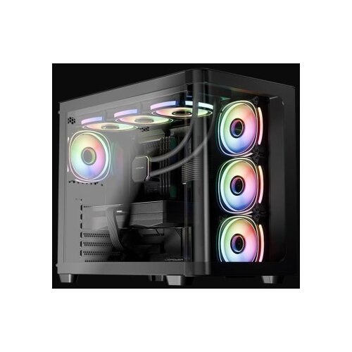 LC Power gaming 8001w-on pro-storm light 4x120mm argb fan 1xusb3.0 2xusb2.0 1xusb3.0 type-c white Tower ( 24611 ) Cene