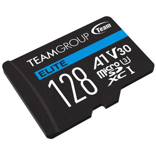 Team Group micro sdxc 128GB elite, uhs-i U3 V30 A1, 100/50MB/s +sd adapter TEAUSDX128GIV30A103 Slike