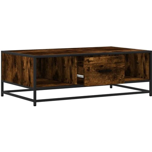  Stolić za kavu boja hrasta 100x57x35 cm od drva i metala Slike