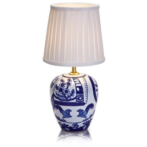 Marksl&amp;ouml;jd modro-bela namizna svetilka Goteborg, vi&amp;scaron;ina 33 cm Slike