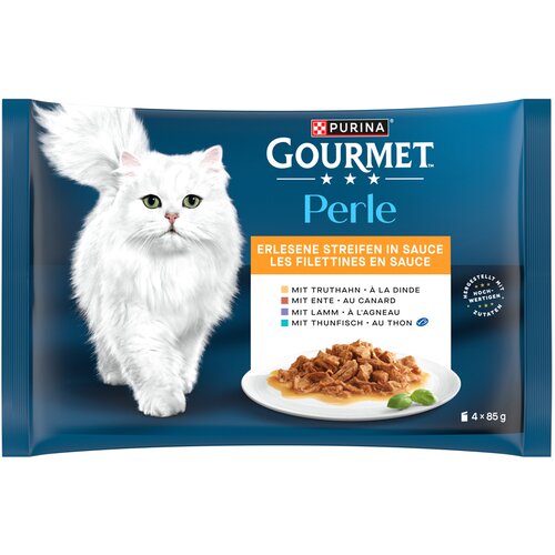  4 + 1 gratis! 5 x Gourmet Perle - Probno pakiranje: Odabrane trakice u umaku 5 x (4 x 85 g) Slike