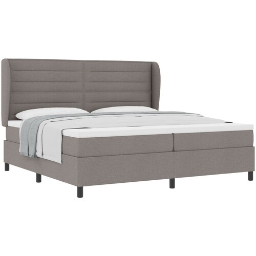 vidaXL Krevet s podnicom i madracem Taupe 200x200 cm Tkanina Cene