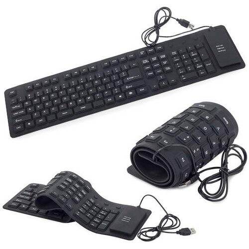 VERKGROUP VERK GROUP tanka vodoodporna USB silikonska tipkovnica - zložljiva črna 06180_CZ Cene