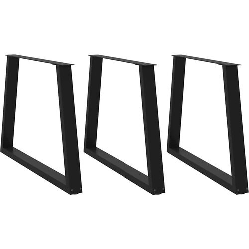 VidaXL noge jedilne mize v-oblike 3 kosi črne 100x(72-73,3) cm jeklo Slike