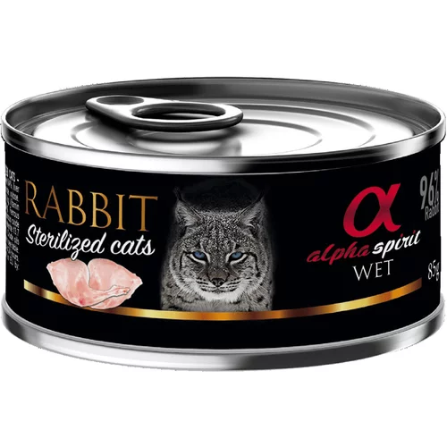 Alpha Spirit Alpha Snack Rabbit Sterilised, monoproteinska hrana za sterilizirane mačke, kunić, 85 g