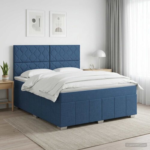  Boxspring krevet s madracem Plava 140 x 200 cm Tkanina Cijene