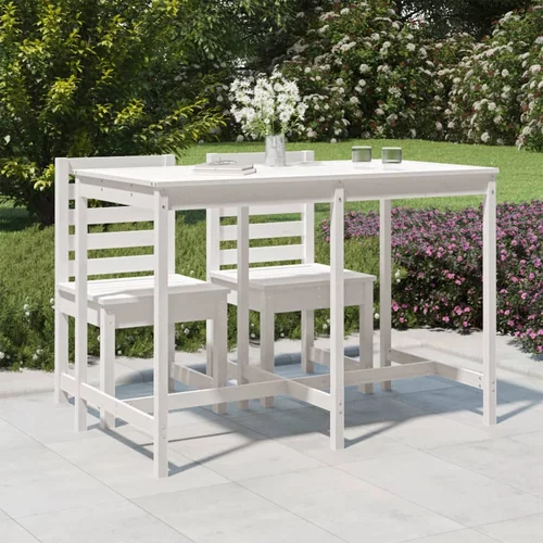  Vrtni stol bijeli 159,5 x 82,5 x 110 cm od masivne borovine