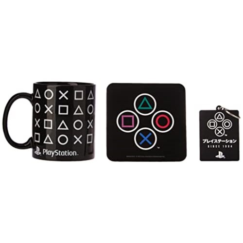 Pyramid International GP85523 Playstation, podstavek za podstavke in komplet obeskov za ključe v predstavitveni darilni škatli (oblikovni dizajn) 11 oz keramična skodelica - uradno blago, (21365706) Cene
